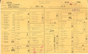 WPA household census for 431 CALIFORNIA, Los Angeles