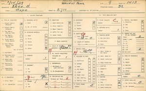 WPA household census for 2711 HOPE, Los Angeles County