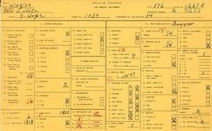 WPA household census for 1039 S HOPE, Los Angeles