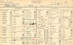 WPA household census for 1431 BLAKE AVE, Los Angeles