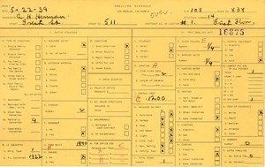 WPA household census for 511 W 1ST ST, Los Angeles