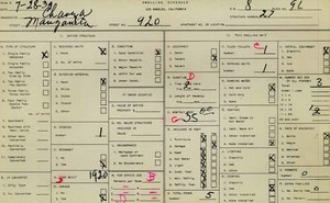 WPA household census for 920 MANZANITA, Los Angeles
