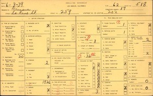 WPA household census for 259 S RENO ST, Los Angeles