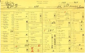 WPA household census for 635 W 4TH, Los Angeles