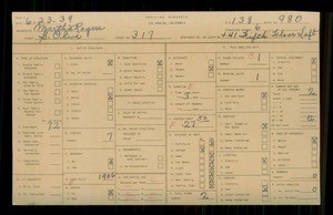 WPA household census for 317 S OLIVE, Los Angeles