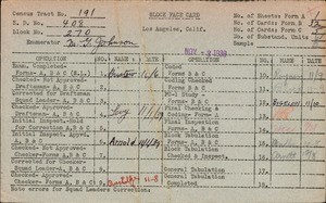 WPA block face card for household census (block 270) in Los Angeles County