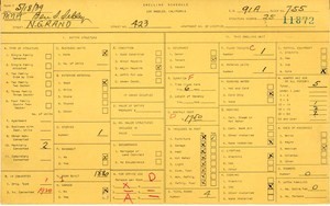 WPA household census for 423 N GRAND, Los Angeles