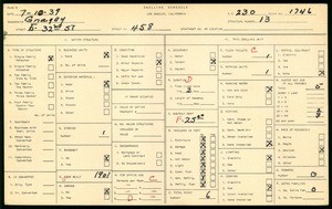 WPA household census for 458 EAST 32ND STREET, Los Angeles
