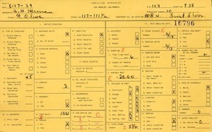 WPA household census for 117 N OLIVE, Los Angeles