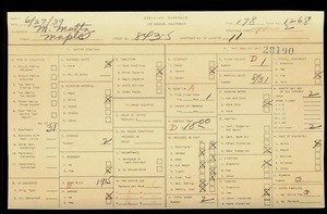 WPA household census for 843 MAPLE, Los Angeles