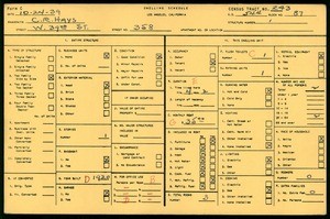 WPA household census for 358 W 39TH STREET, Los Angeles County