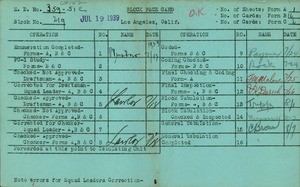 WPA block face card for household census (block 219) in Los Angeles