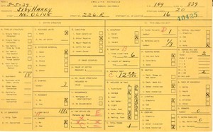 WPA household census for 226 N OLIVE, Los Angeles