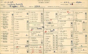 WPA household census for 3323 PEPPER AVE, Los Angeles