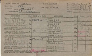 WPA block face card for household census of 42nd, Ascot, 43rd, Hooper Streets, in Los Angeles