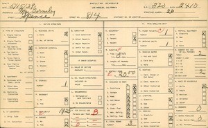 WPA household census for 814 SPENCE, Los Angeles