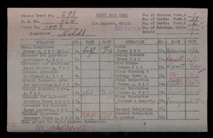 WPA block face card for household census of 15th, Gaffey, 16th, Cabrillo Streets, in Los Angeles County