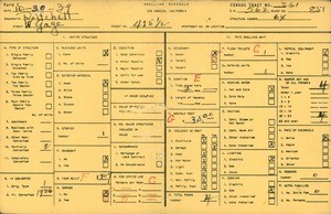 WPA household census for 425 1/2 WEST GAGE, Los Angeles County