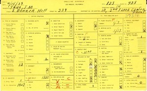 WPA household census for 339 S BUNKER HILL, Los Angeles