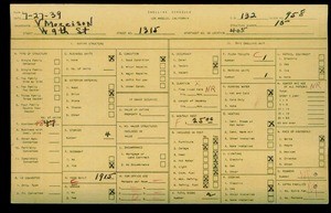 WPA household census for 1315 W 9TH STREET, Los Angeles
