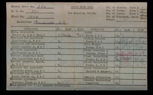 WPA block face card for household census (block 1804) of 101st, Avalon, Century Streets, in Los Angeles