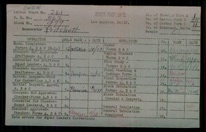 WPA block face card for household census of 69th, Hoover, 70th, Menlo Streets, in Los Angeles County