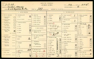 WPA household census for 737 N LA FAYETTE PARK PL, Los Angeles