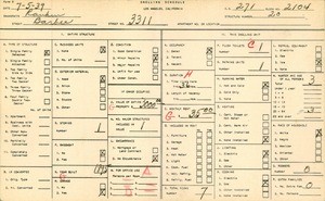 WPA household census for 3311 BARBEE ST, Los Angeles