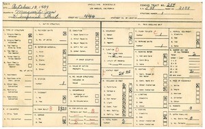WPA household census for 444 WEST IMPERIAL STREET, Los Angeles County