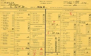 WPA household census for 1036 W 52ND, Los Angeles