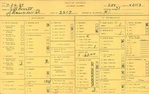 WPA household census for 2517 BOULDER ST, Los Angeles