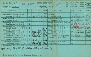 WPA block face card for household census (block 2503) in Los Angeles