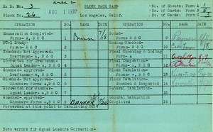 WPA block face card for household census of Landa, Windsor, Redesdale Streets, in Los Angeles