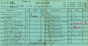 WPA block face card for household census of Lucretia, Echo Park, Ashmore Streets, in Los Angeles