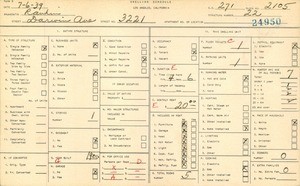 WPA household census for 3221 DARWIN AVE, Los Angeles
