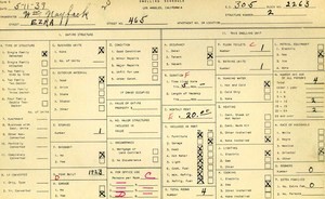 WPA household census for 465 N EZRA, Los Angeles