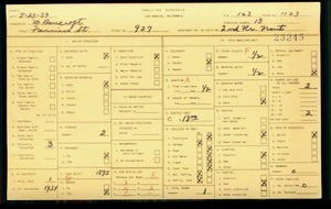 WPA household census for 927 FRANCISCO ST, Los Angeles