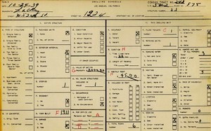 WPA household census for 1224 W 52ND, Los Angeles