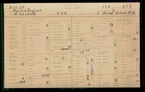 WPA household census for 508 W 2ND STREET, Los Angeles
