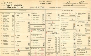 WPA household census for 2440 HARWOOD STREET, Los Angeles