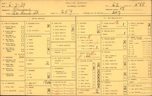 WPA household census for 259 S RENO ST, Los Angeles