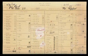 WPA household census for 135 N AVENUE 23, Los Angeles