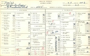 WPA household census for 1405 N OCCIDENTAL BLVD, Los Angeles