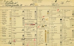 WPA household census for 981 MANZANITA, Los Angeles