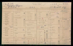 WPA household census for 243 S OLIVE STREET, Los Angeles