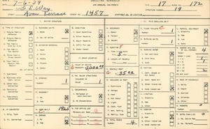 WPA household census for 1457 AVON TERRACE, Los Angeles