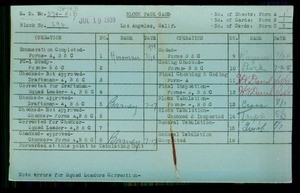 WPA block face card for household census of Corinth Street, in Los Angeles County