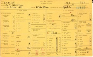WPA household census for 219 S OLIVE, Los Angeles
