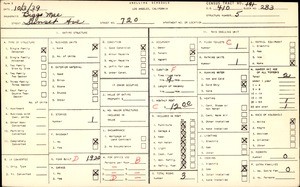 WPA household census for 720 SUNSET AVE, Los Angeles County