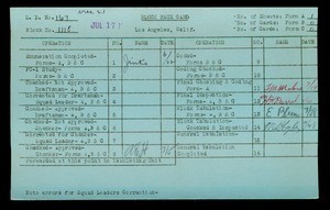 WPA block face card for household census (block 1118) in Los Angeles
